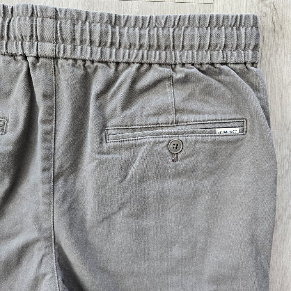 gray canvas casual activewear medium length drawstring shorts | MENS M - Picture 7 of 8